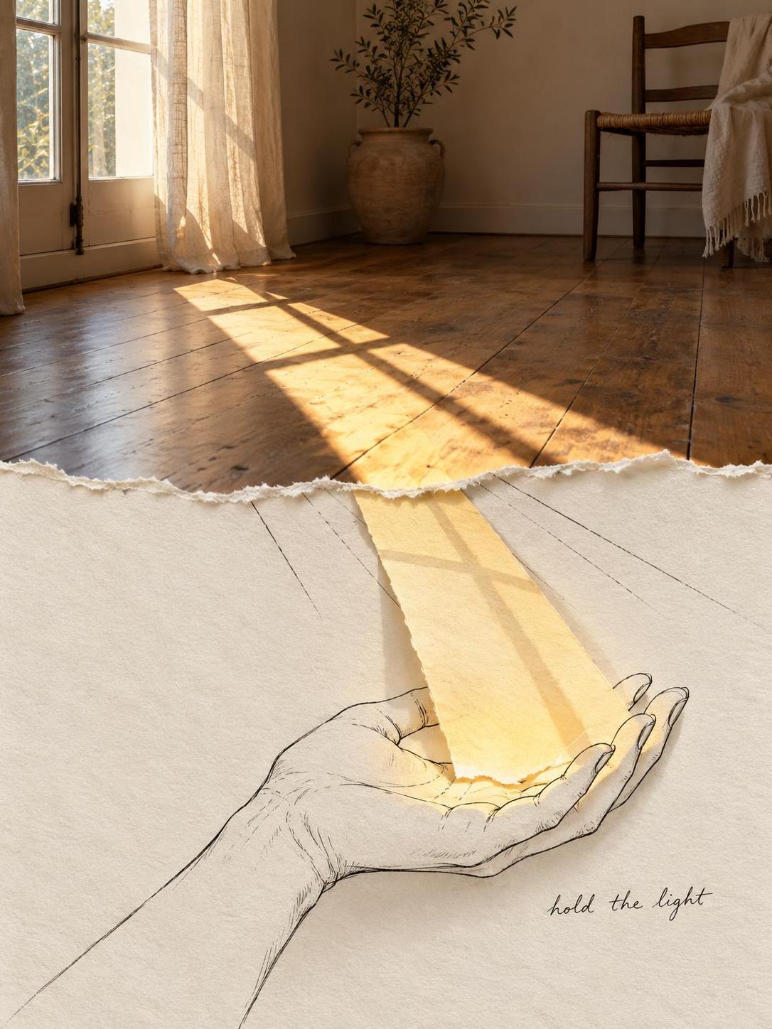 The photo doesn't stop at the tear. It keeps going on paper, as another world. · 图片 2
