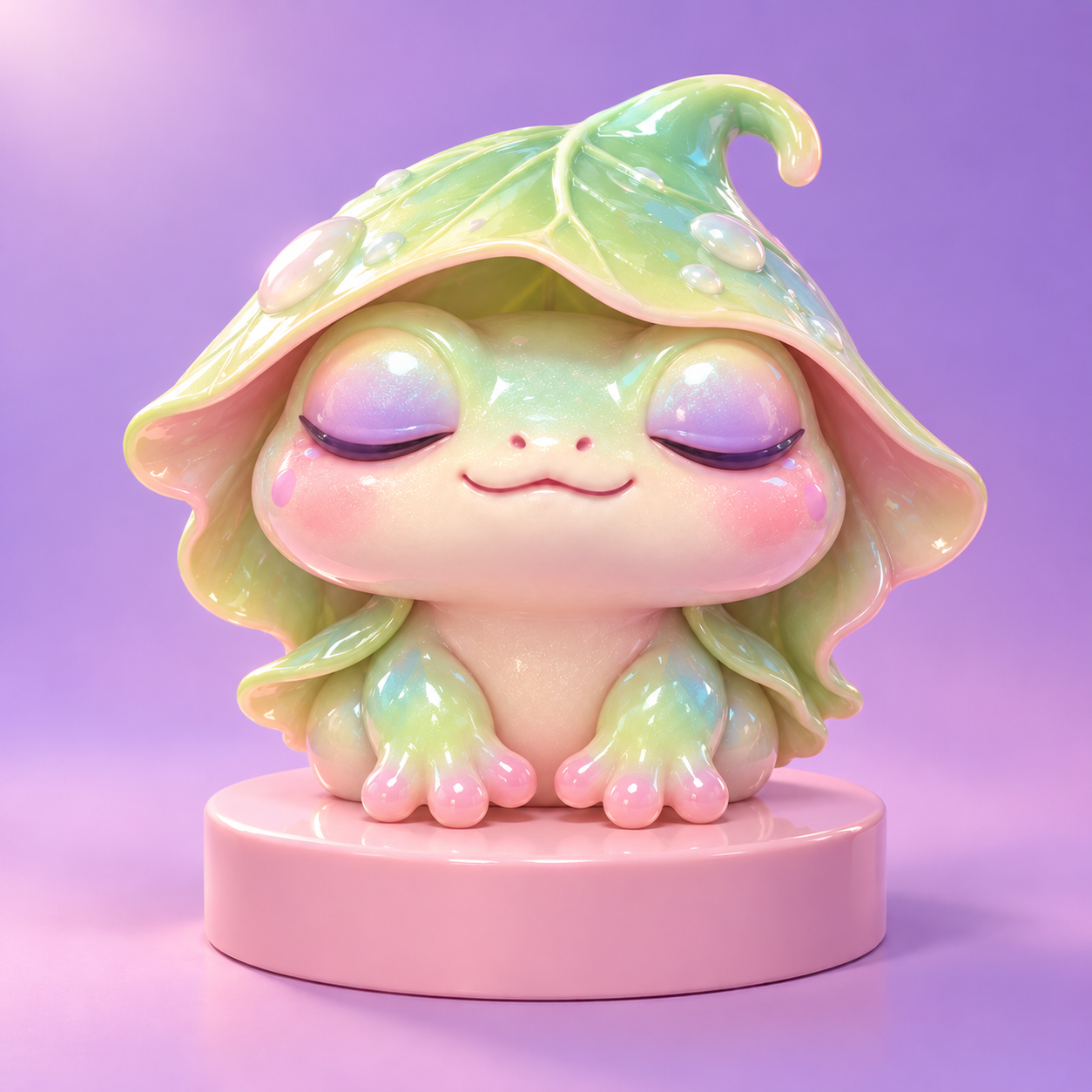 Series recipe: a creature, pastel vinyl, a round pedestal. · 图片 3