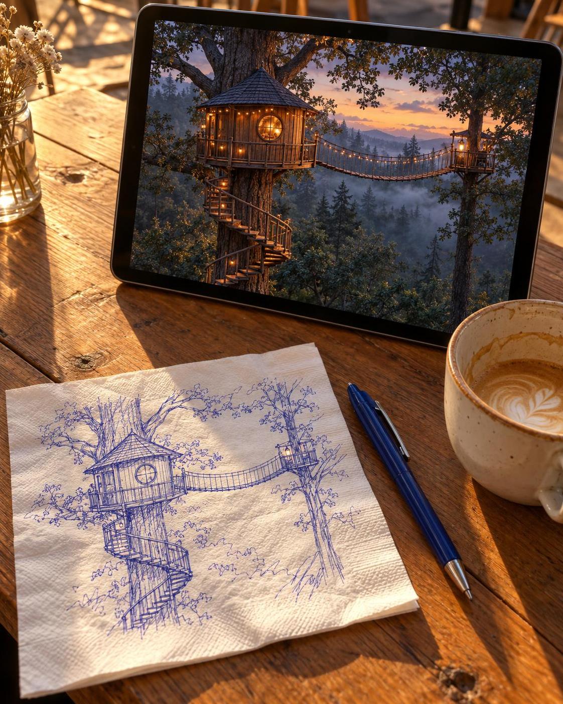 It started as a pen doodle on a café napkin. · 图片 1