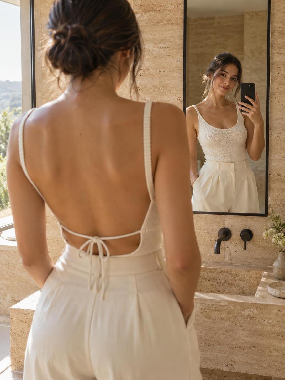Back to the lens, face only in the mirror. · 图片 1