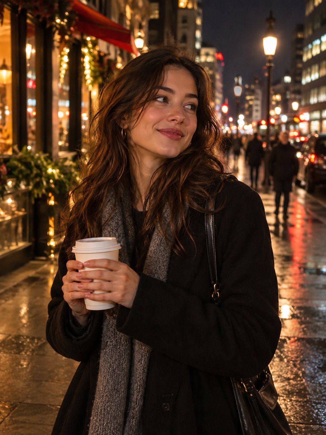 Same girl, same street. Only the prompt changed. · 图片 1