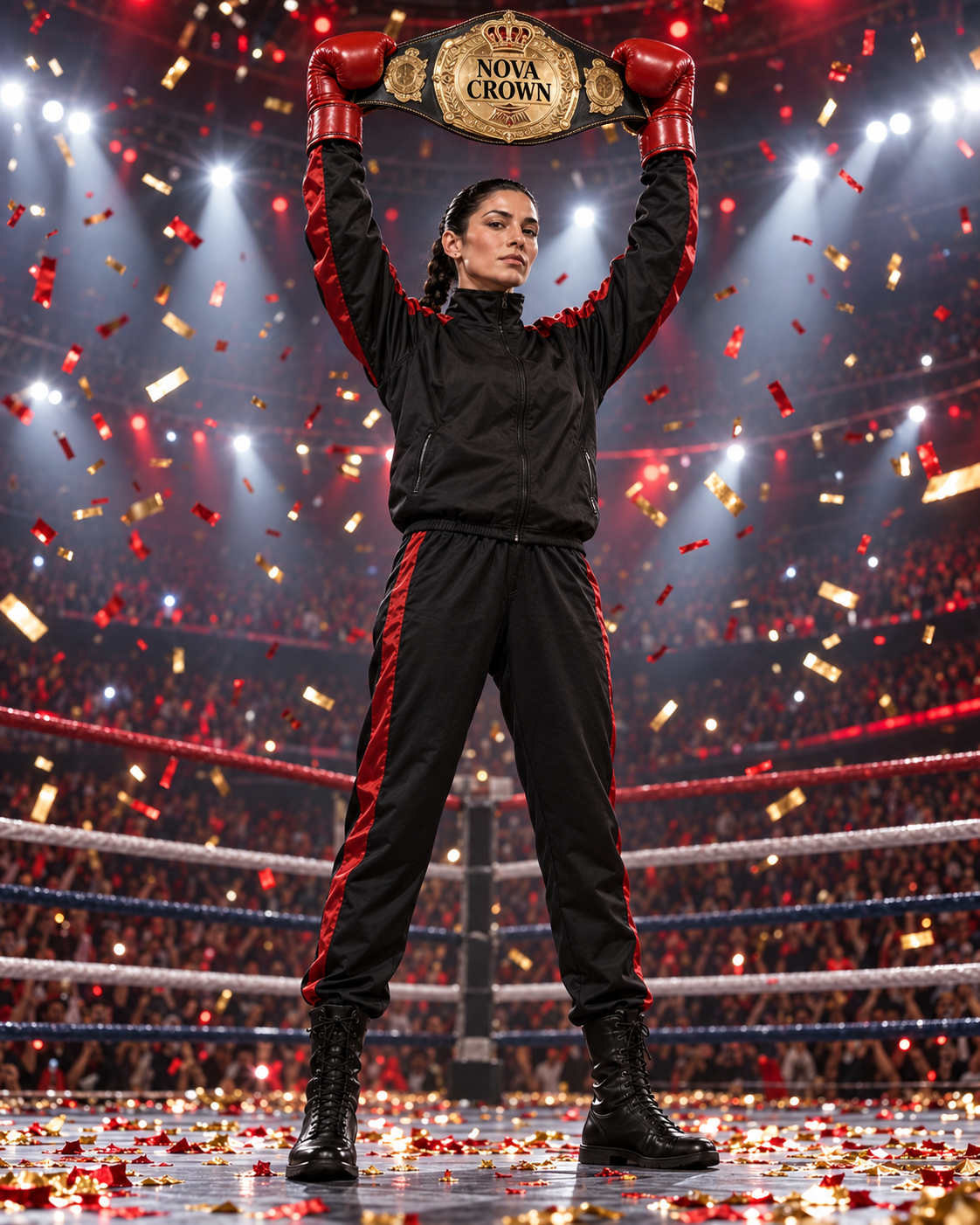 The arena roars; she stays composed. · 图片 2