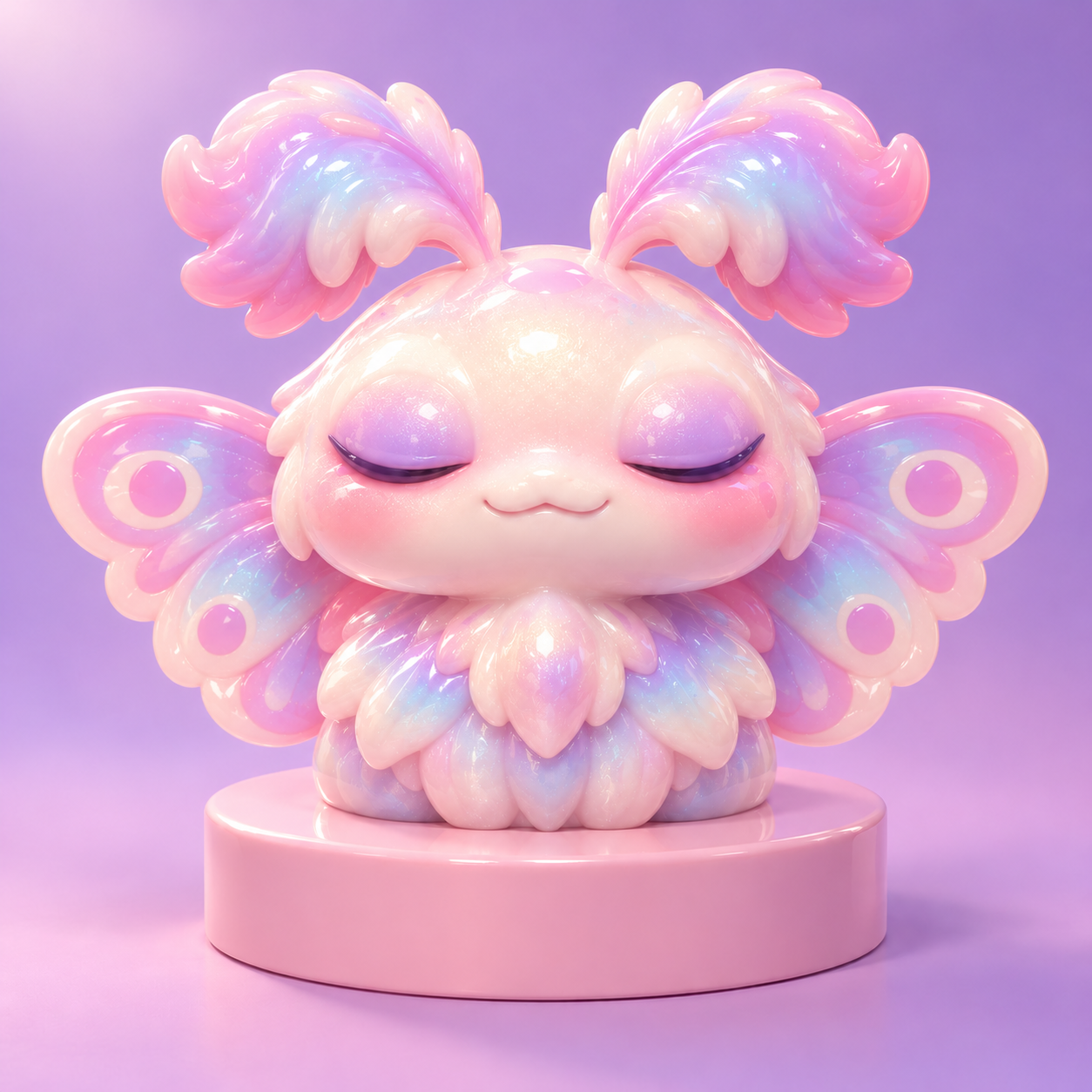 Series recipe: a creature, pastel vinyl, a round pedestal. · 图片 2