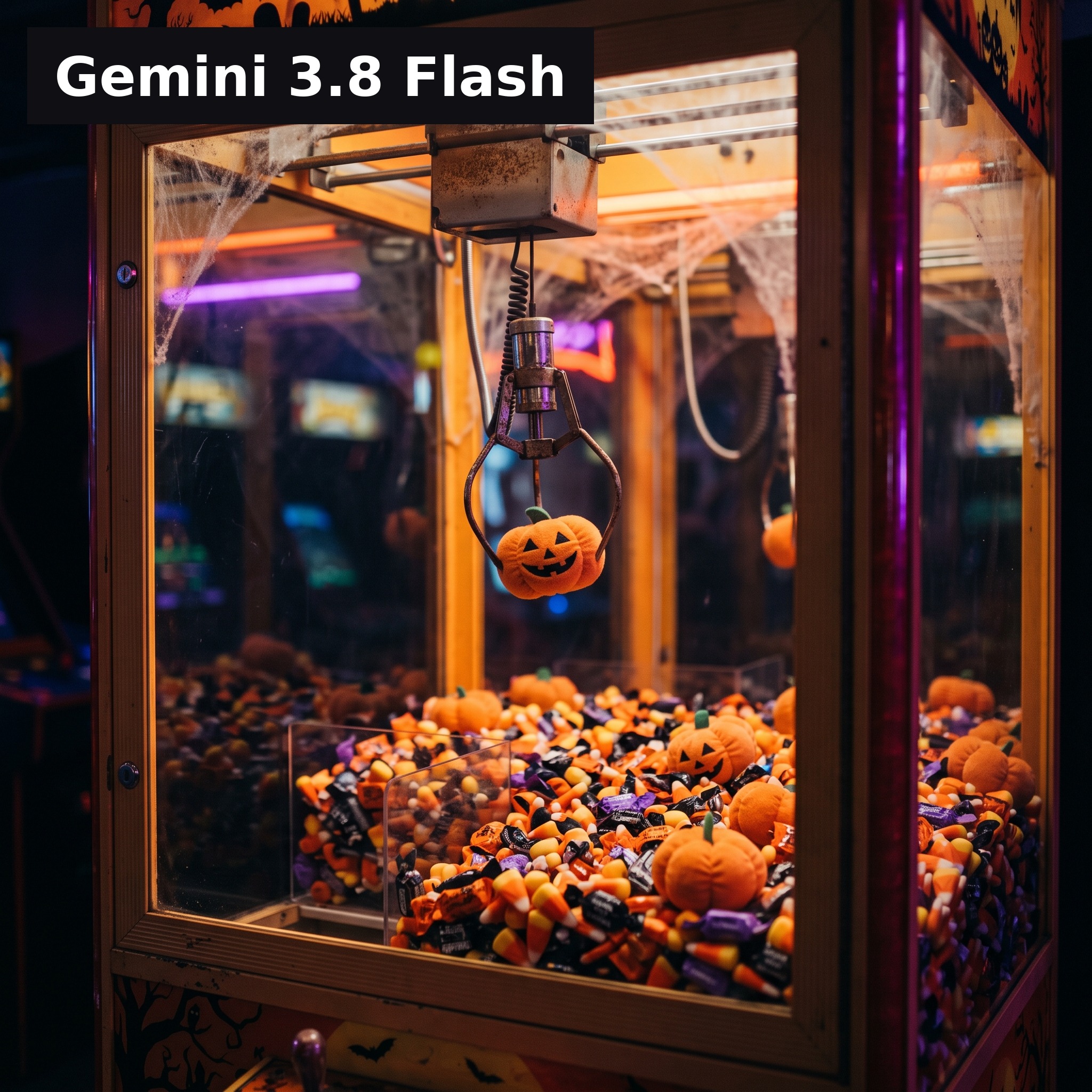 Same prompt, four models, all on InkRoom: a Halloween candy claw machine. Which one… · 图片 4