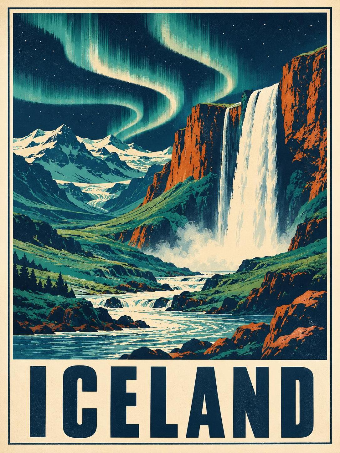 One poster template, four cities. Swap the city and scene, and the palette, border and… · 图片 4