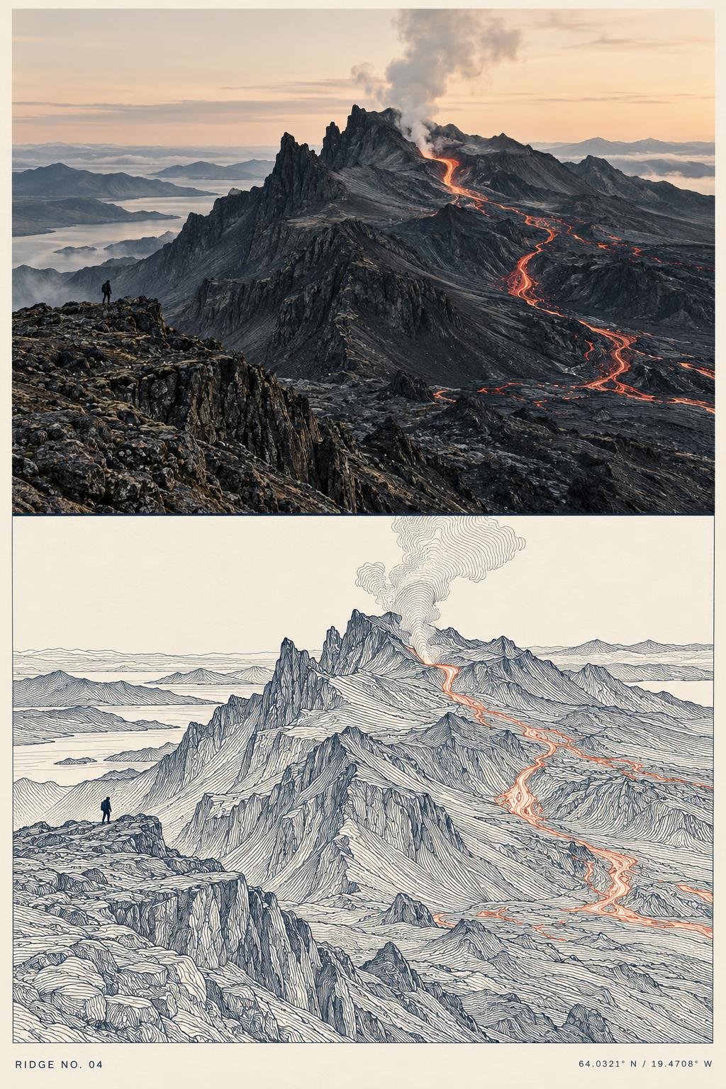 Top half is the photo, bottom half is pure contour lines. · 图片 4