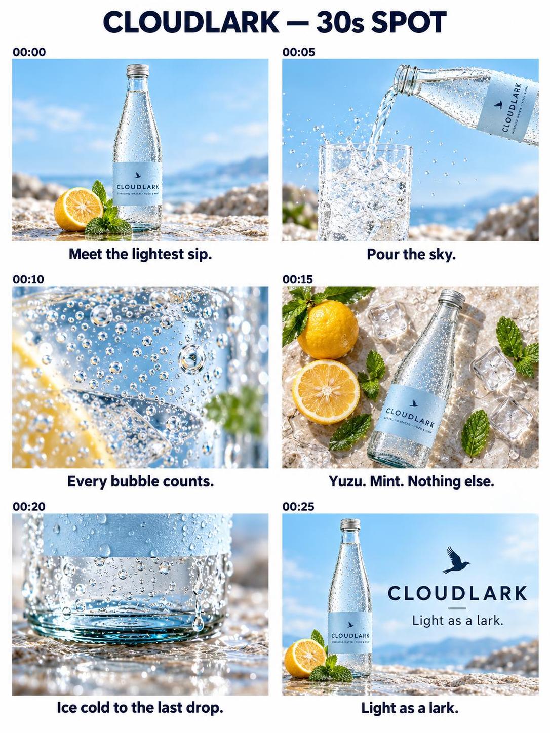 Started with one bottle shot, ended with a 30-second ad storyboard. ยท ๅพ็ 2
