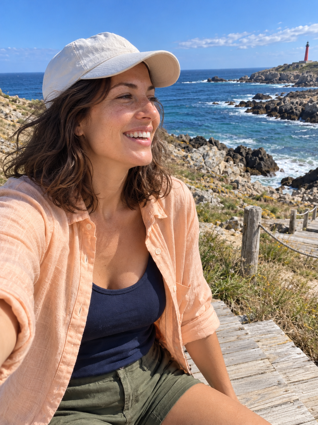 Keep the windblown hair and the off-center horizon for a beach trip that feels like a… · 图片 2