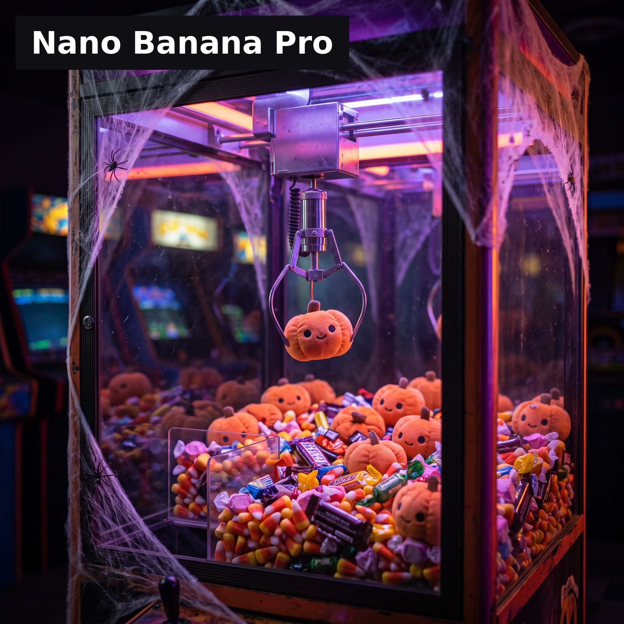 Same prompt, four models, all on InkRoom: a Halloween candy claw machine. Which one… · 图片 3