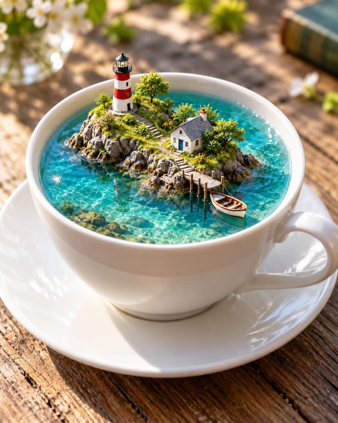 A lighthouse island that lives in a teacup. · 图片 2