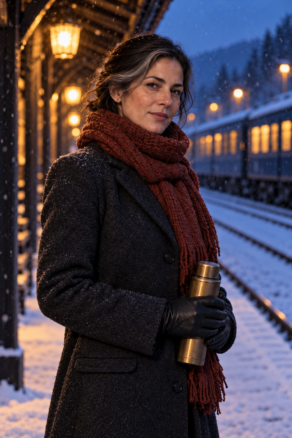 Snow softens the platform; Mara Vell brings the warmth. · 图片 2