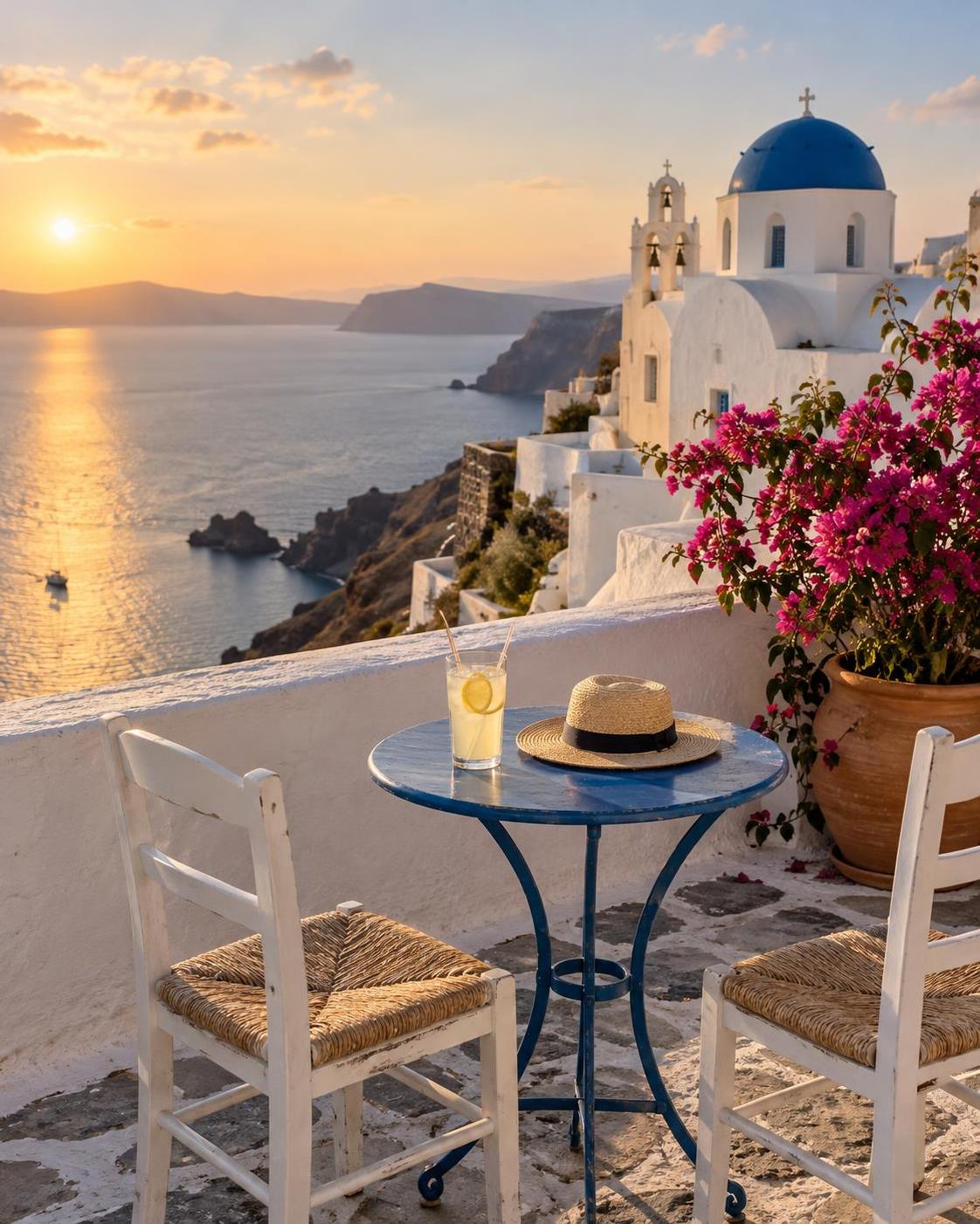 One island terrace, three forms: a photo, a watercolor, a sticker sheet. Make the… · 图片 1