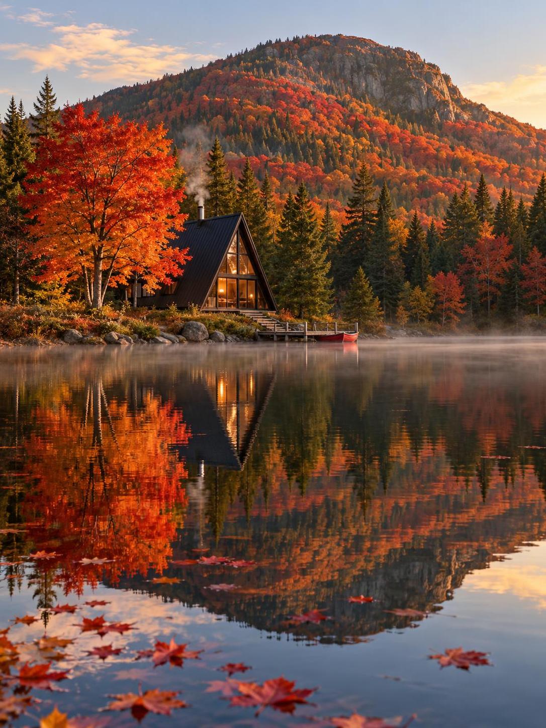 Same cabin, same dock, same red rowboat. · 图片 3