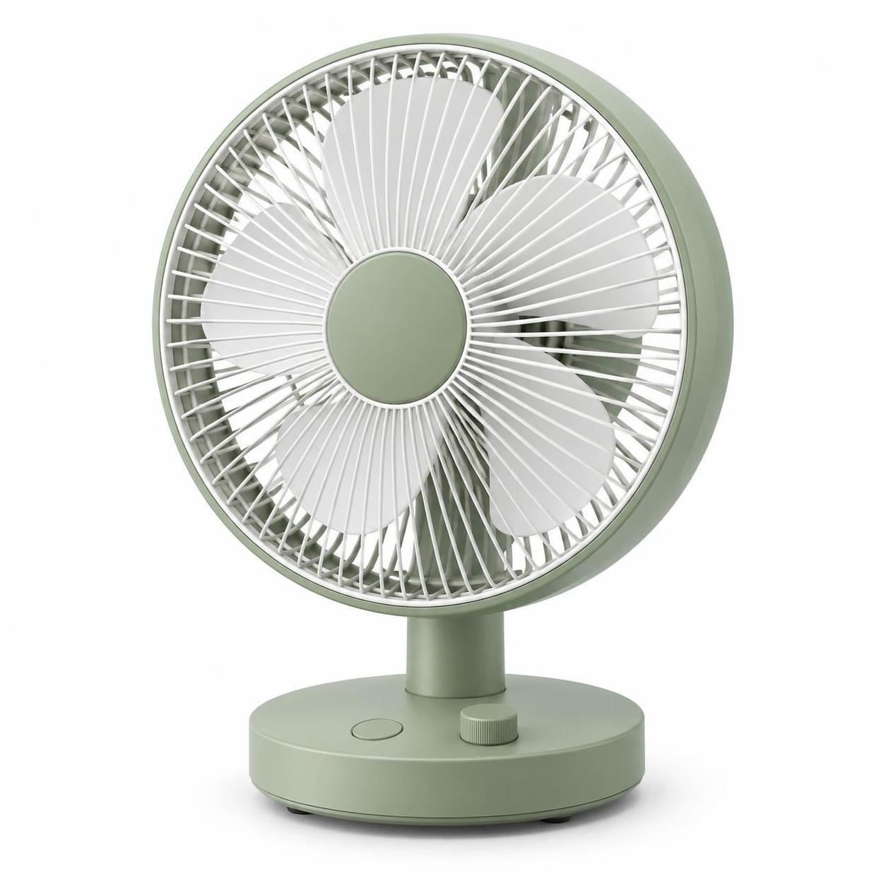 One white-background product photo. Three ready-to-use lifestyle shots. Same fan in… · 图片 1