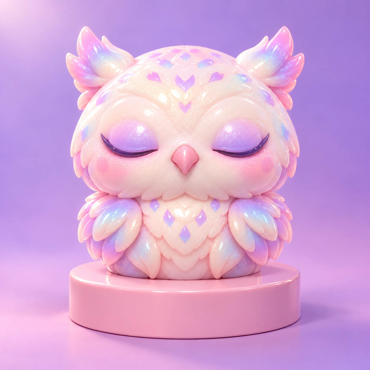 Series recipe: a creature, pastel vinyl, a round pedestal. · 图片 4