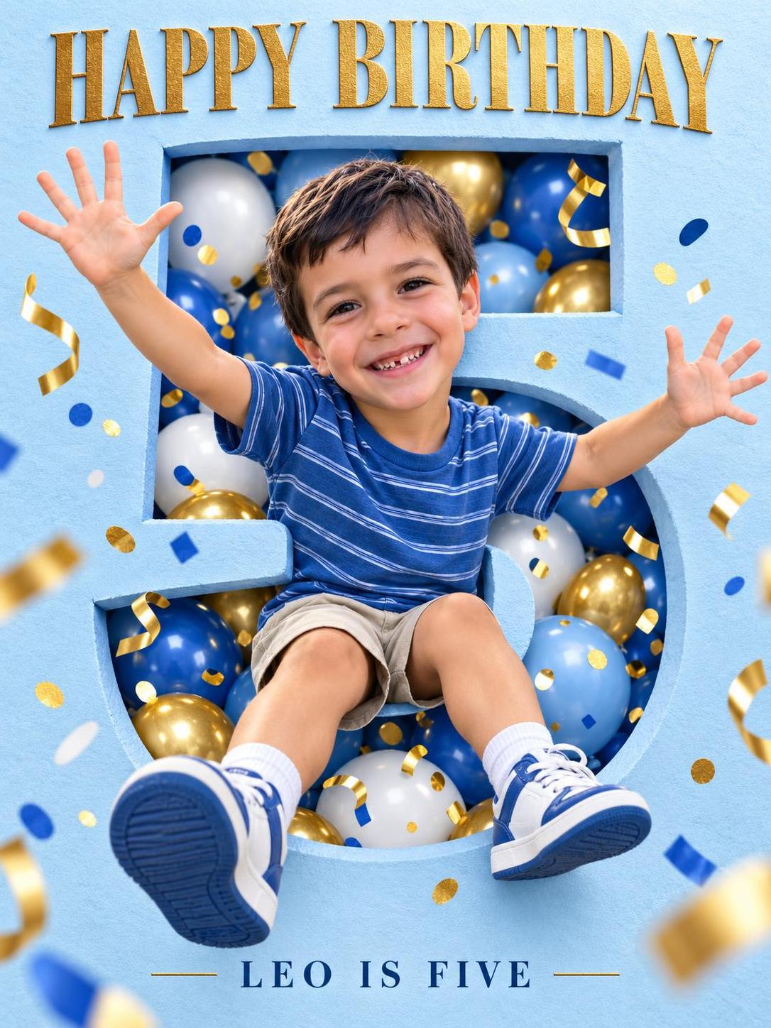 One photo of your kid + one prompt = a magazine-style birthday poster. · 图片 4