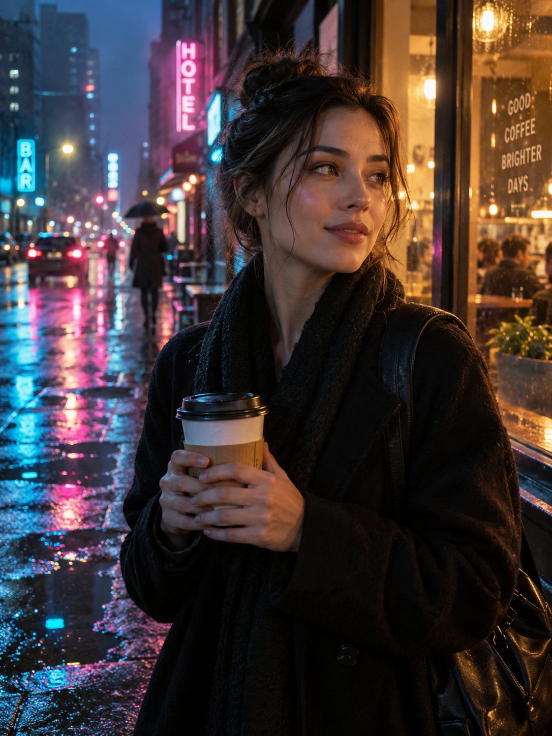 Same girl, same street. Only the prompt changed. · 图片 2