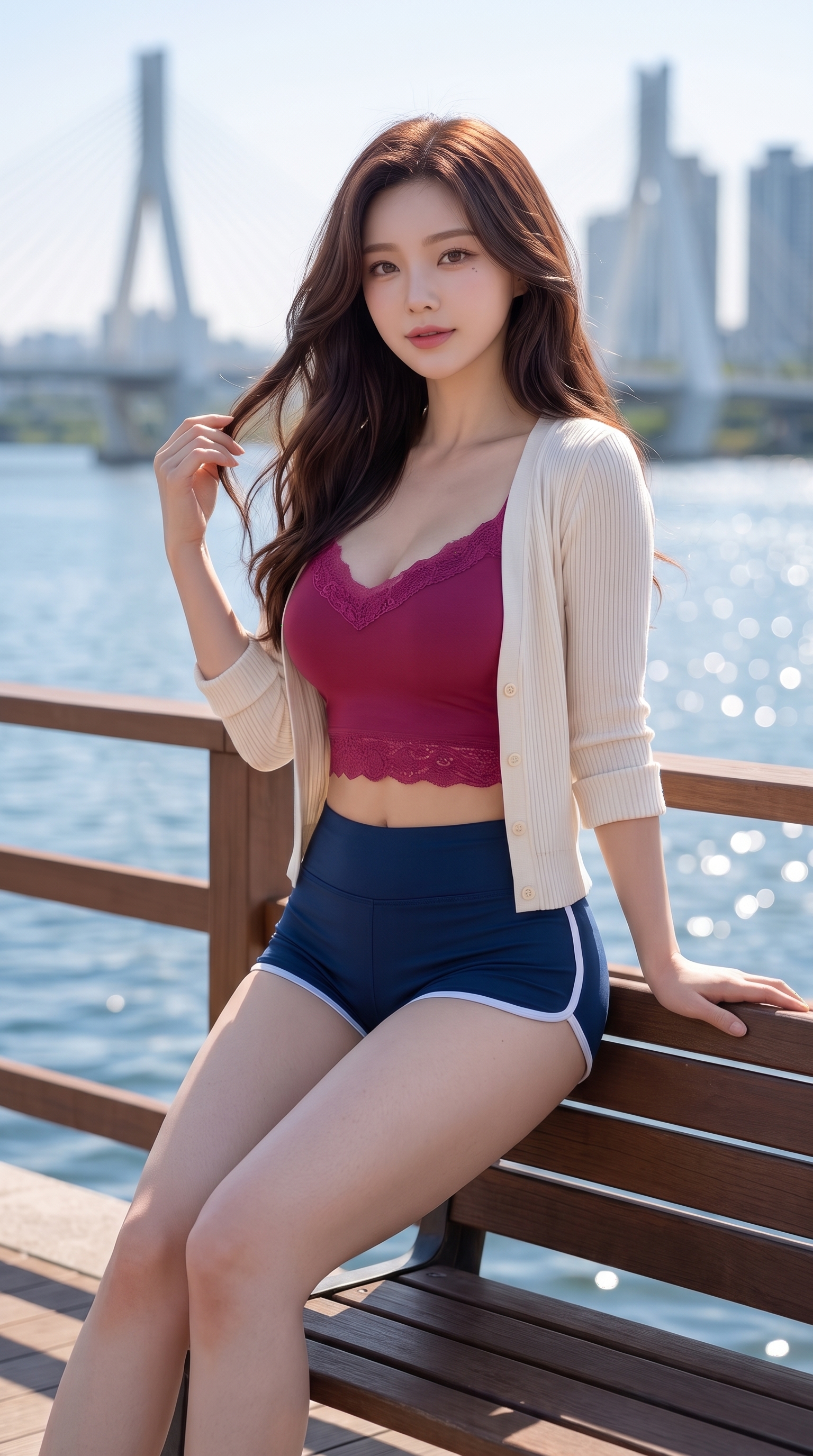 河岸针织短裤写真 · 图片 1