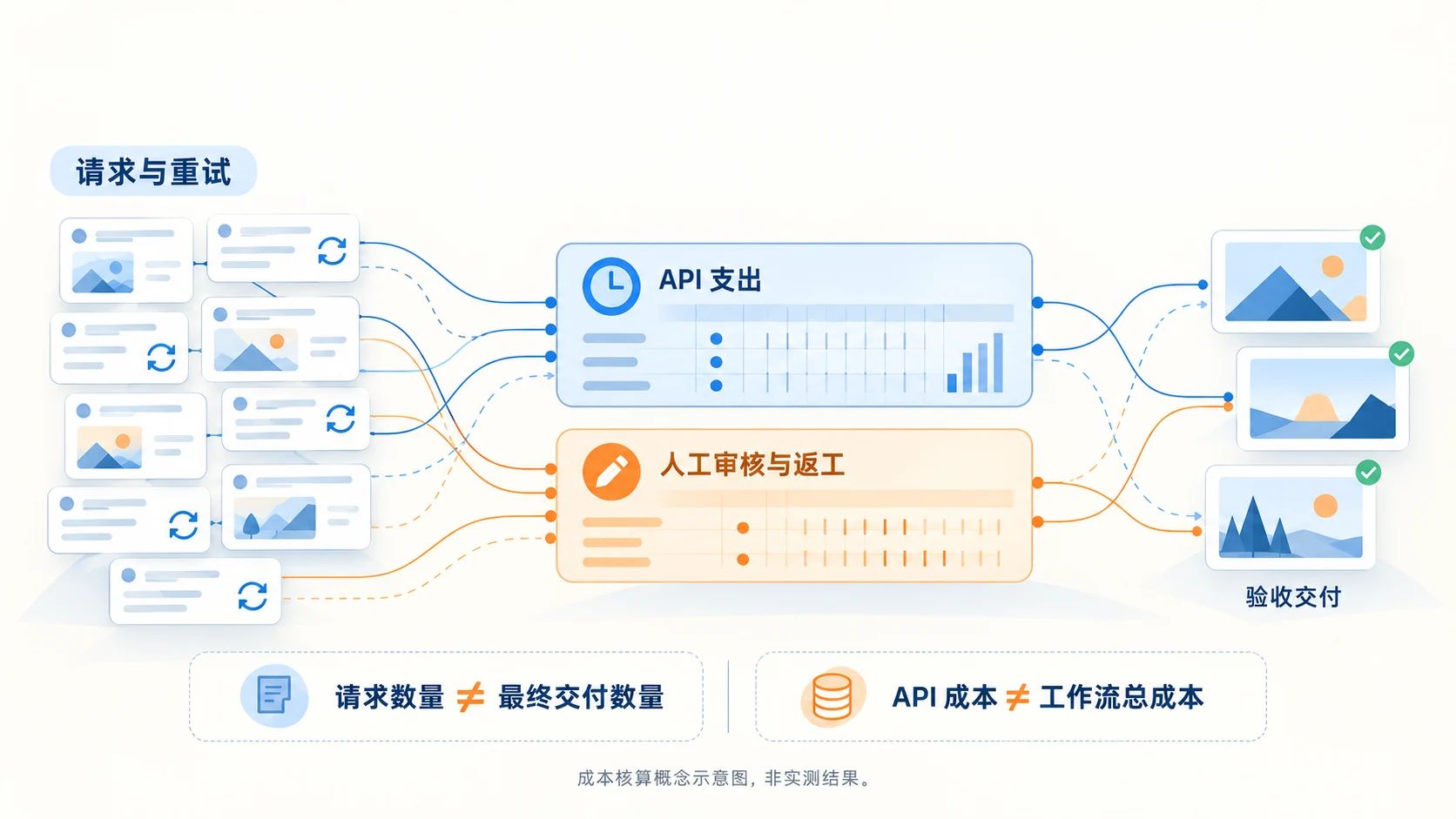 AI生成的主题示意图:图像生成 API 价格怎么算:从计费单位到每张可用图成本